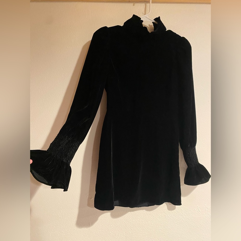 Black Zara velvet mini dress